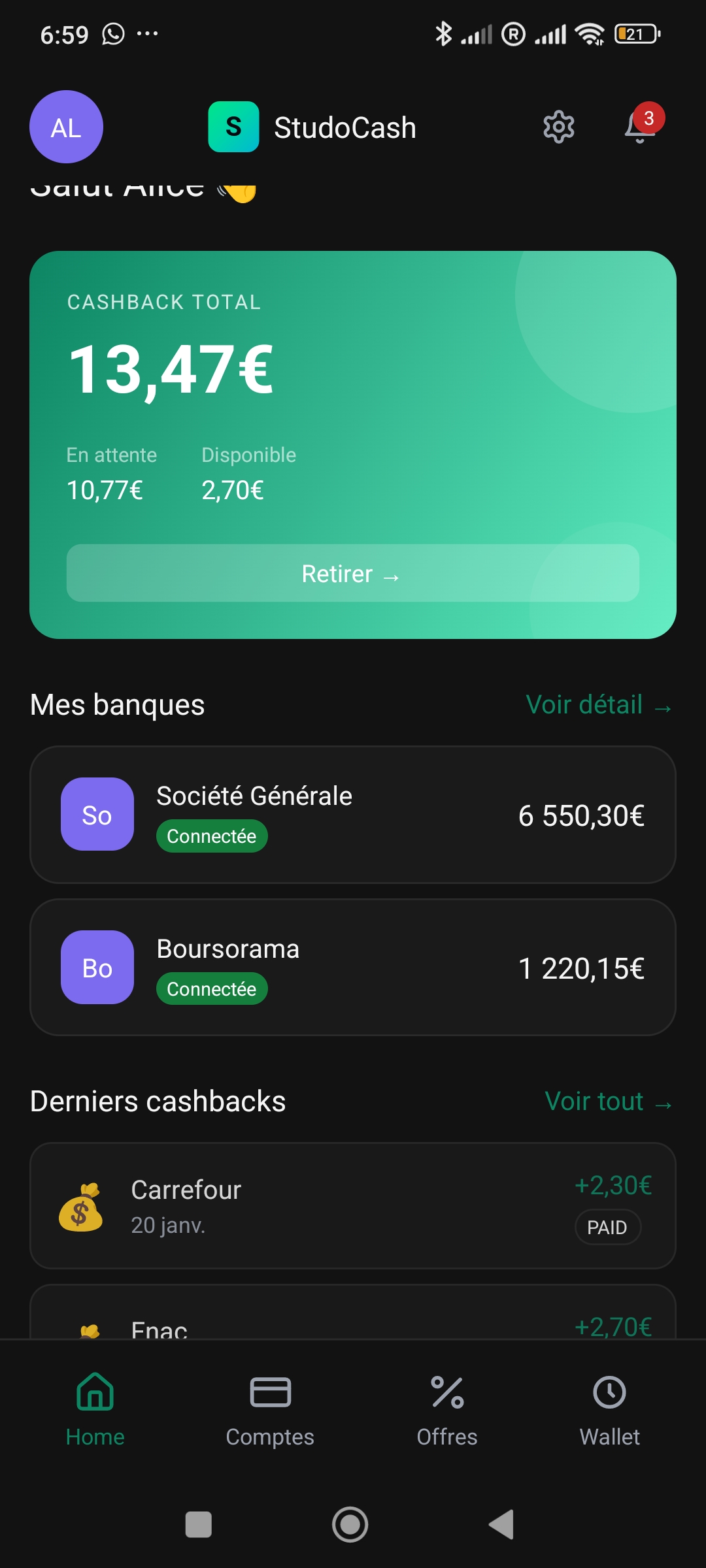 StudoCash — Application cashback étudiants